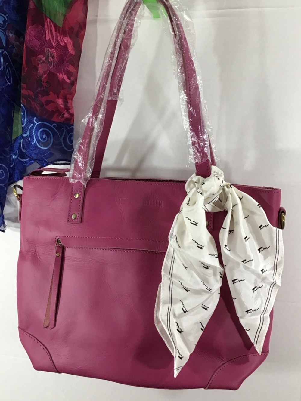 Montana Hudson fuschia pink Buffalo leather Eva laptop tote NWOT